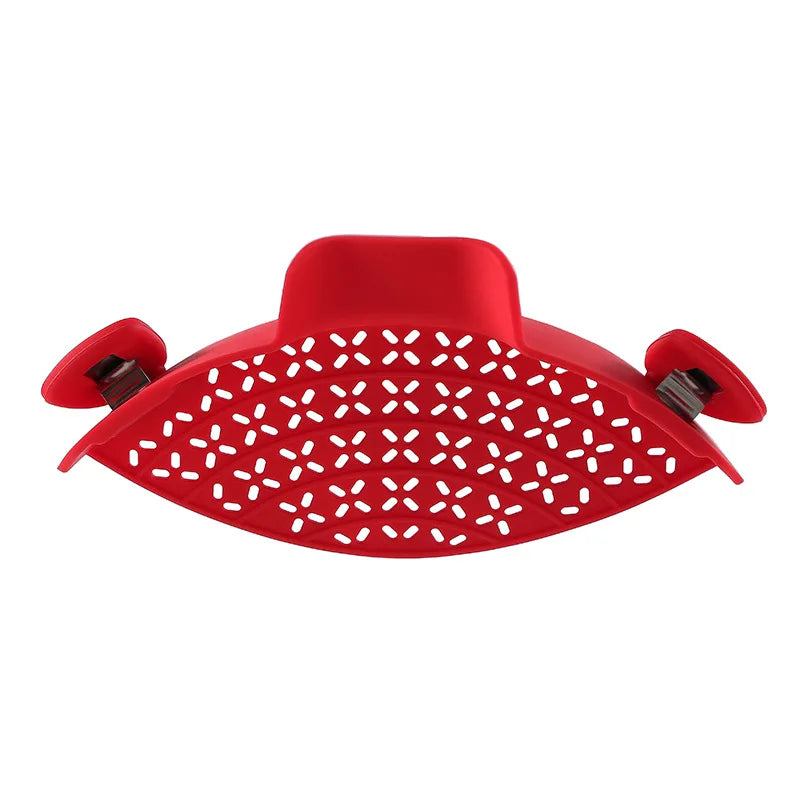 Silicone Colander - Clip On Pot Strainer for Kitchen, Pasta Vegetable Fruit Wash Filter, Salad Spaghetti Draining Basket