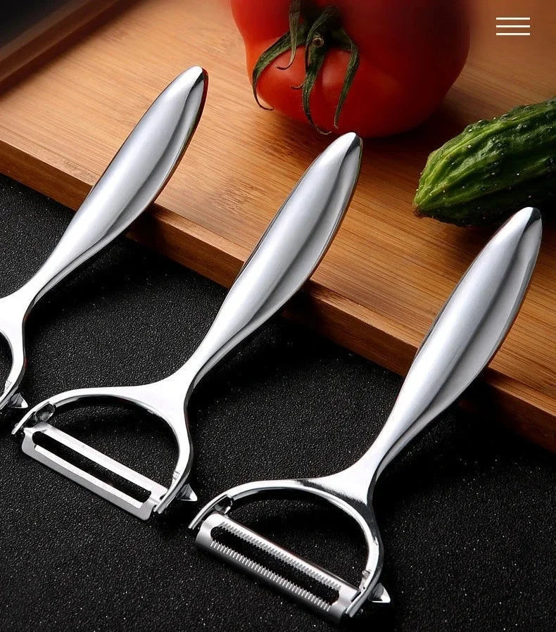 Serrated Blade/Flat Edge Peeler Potato Peeler Slicer Knife Watermelon/Melon Grater Kitchen Multi-Purpose Tool