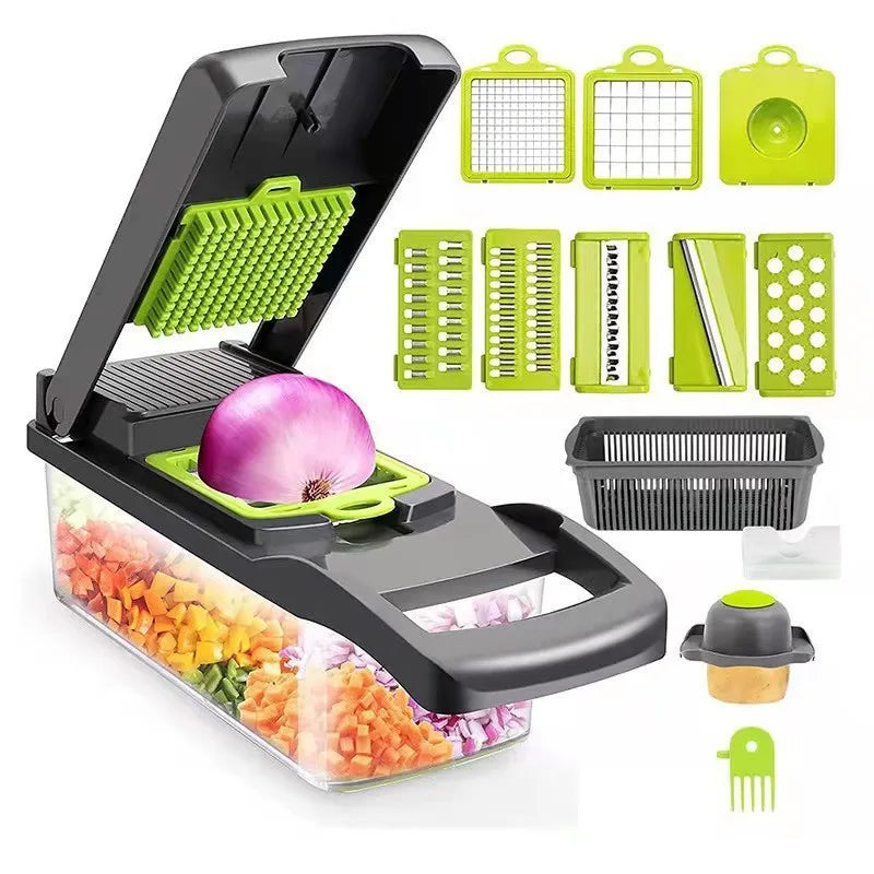 14Set of multifunctional grater, potato shredded vegetables, dicing, handy gadget slicer, kitchen for home, lazy shredding