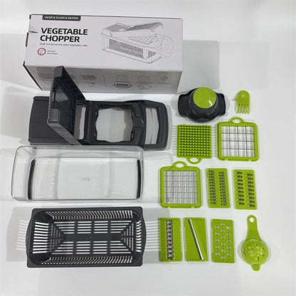 14Set of multifunctional grater, potato shredded vegetables, dicing, handy gadget slicer, kitchen for home, lazy shredding