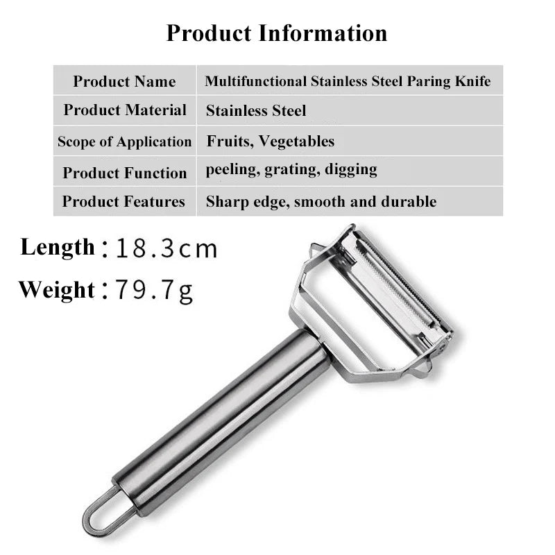 Multifunctional Stainless Steel  Kitchen Peeler Fruit Vegetable Potato Carrot Cucumber Grater Julienne Durable Vegetable Slicer