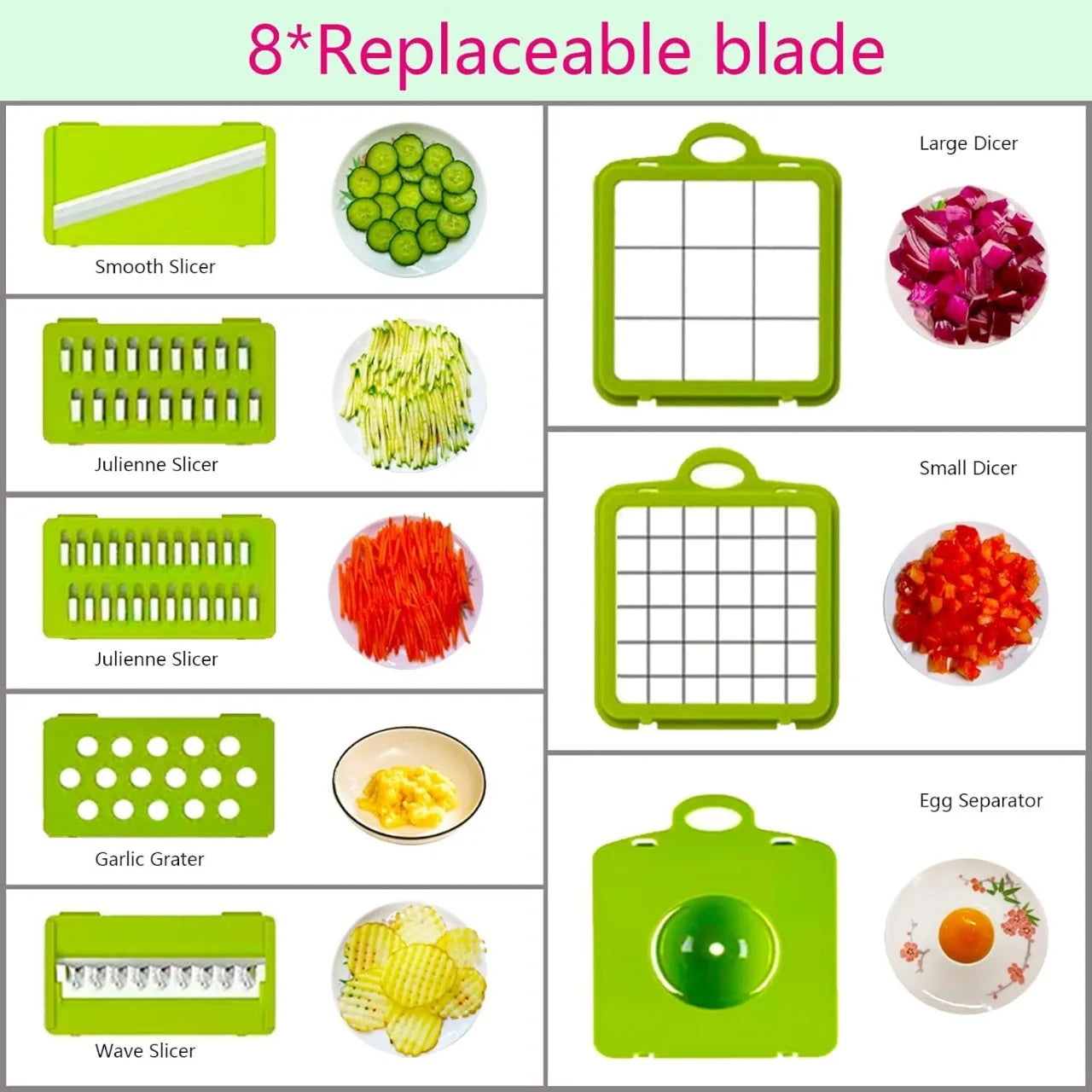 14Set of multifunctional grater, potato shredded vegetables, dicing, handy gadget slicer, kitchen for home, lazy shredding