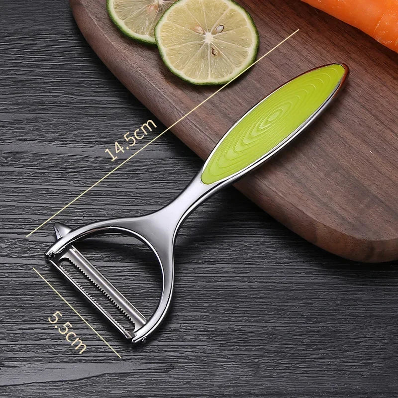Serrated Blade/Flat Edge Peeler Potato Peeler Slicer Knife Watermelon/Melon Grater Kitchen Multi-Purpose Tool